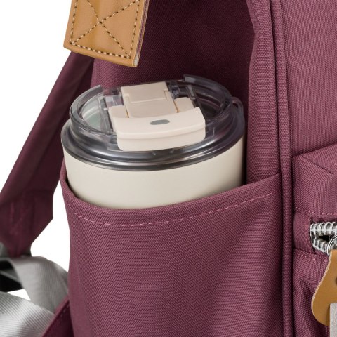 Fioletowy plecak damski z poliestru z miejscem na laptopa i portem USB - Peterson