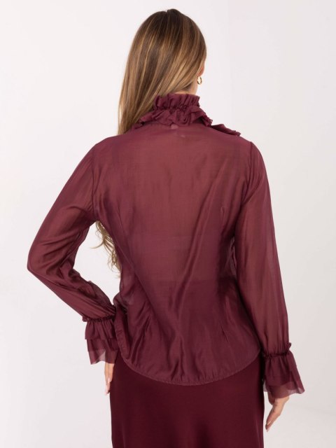 Stylowa burgundowa koszula damska elegancka do pracy