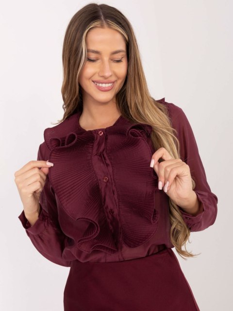 Stylowa koszula damska z plisowanym żabotem – Stylowy Wieszak