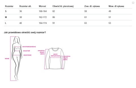 Koszula damska OCH BELLA ecru z falbanami – styl biurowy - tabela rozmiarów