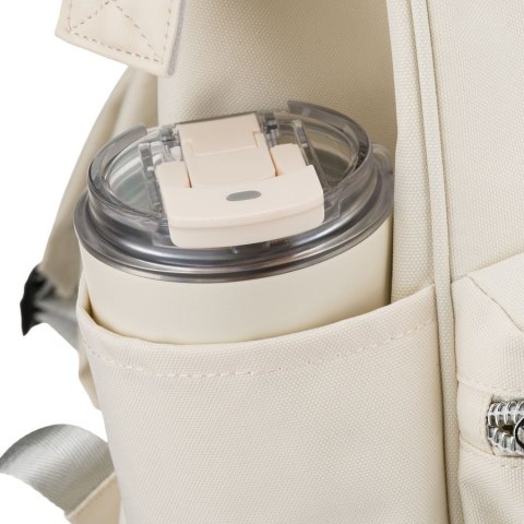 Plecak damski z poliestru w kolorze ecru z miejscem na laptopa i portem USB - Peterson