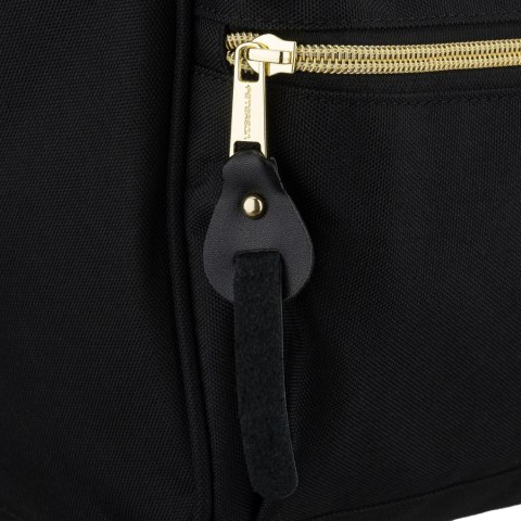 Plecak damski z poliestru w szaro-czarnym kolorze, idealny na bagaż podręczny - Peterson