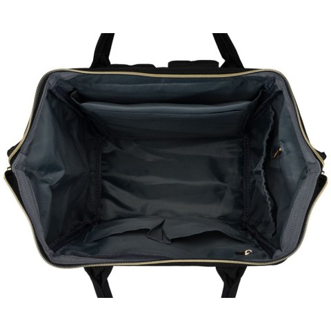 Plecak damski z poliestru w szaro-czarnym kolorze, idealny na bagaż podręczny - Peterson