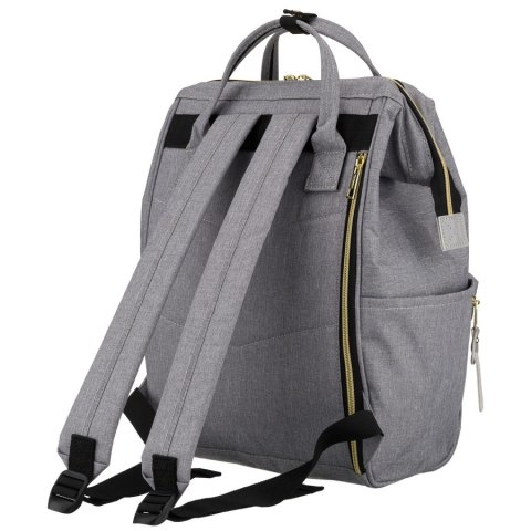 Plecak damski z poliestru w szarym kolorze zamykany bezpiecznym suwakiem - Peterson