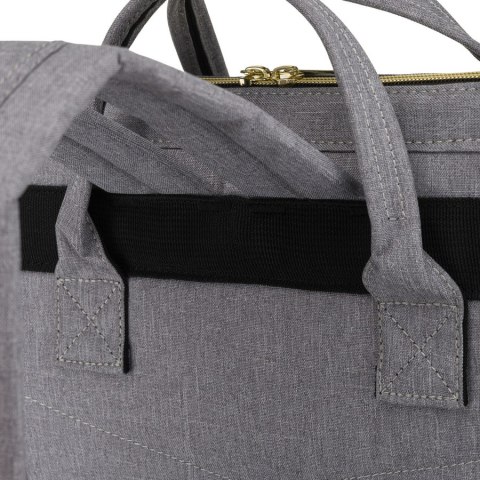 Plecak damski z poliestru w szarym kolorze zamykany bezpiecznym suwakiem - Peterson