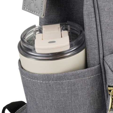 Plecak damski z poliestru w szarym kolorze zamykany bezpiecznym suwakiem - Peterson