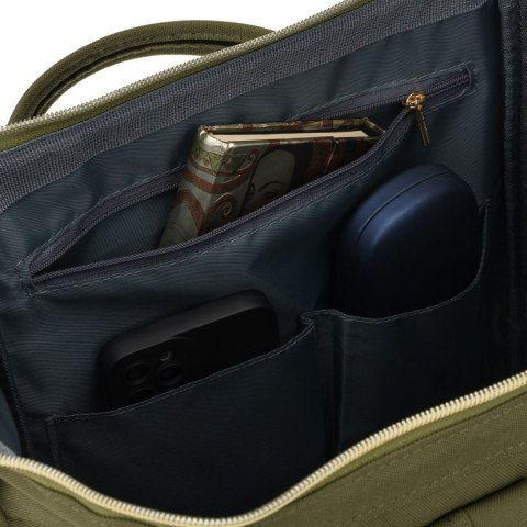 Zielony plecak damski z poliestru z miejscem na laptopa, zawieszony na regulowanych szelkach - Peterson