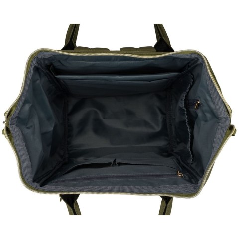 Zielony plecak damski z poliestru z miejscem na laptopa, zawieszony na regulowanych szelkach - Peterson