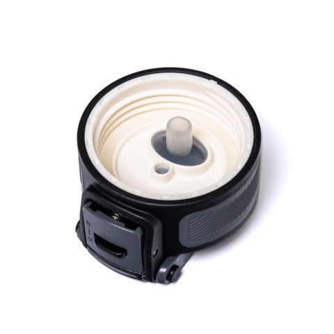 Czarny kubek termiczny ze stali nierdzewnej z silikonowym ustnikiem - Peterson