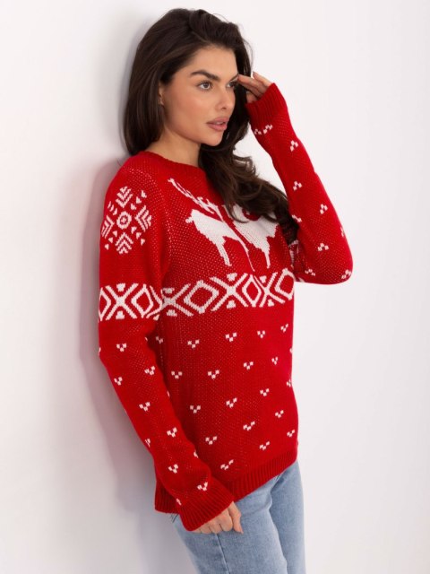 Sweter MI-SW-19128.34 czerwony