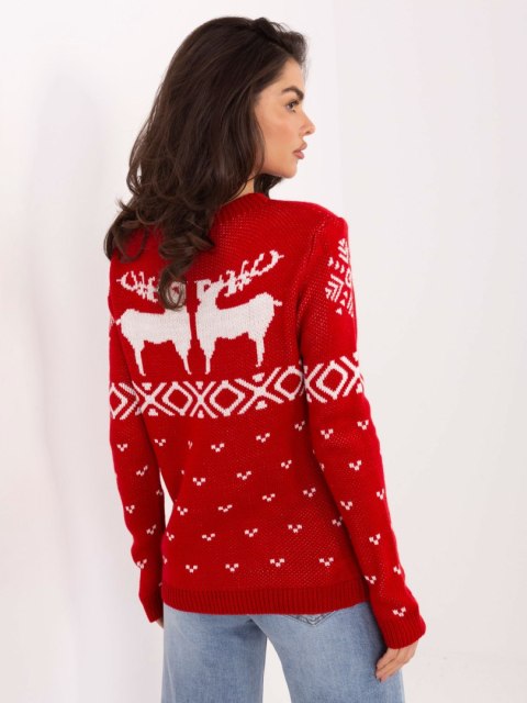 Sweter MI-SW-19128.34 czerwony