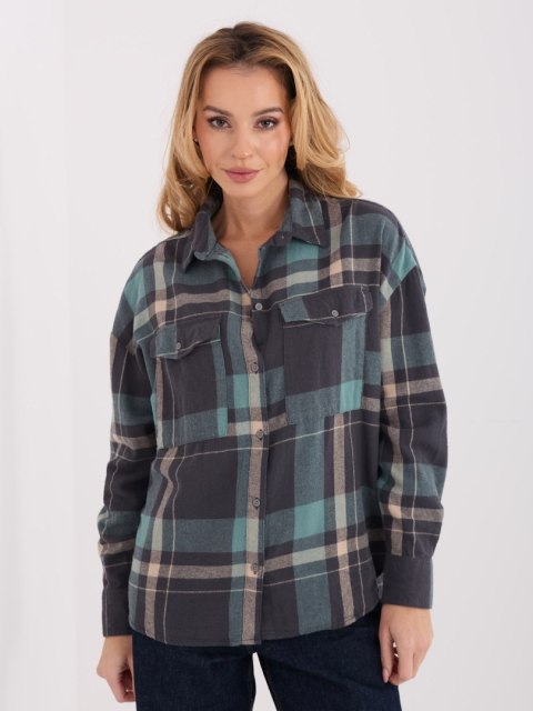 Koszula D71720Z11085B szaro-niebieski L