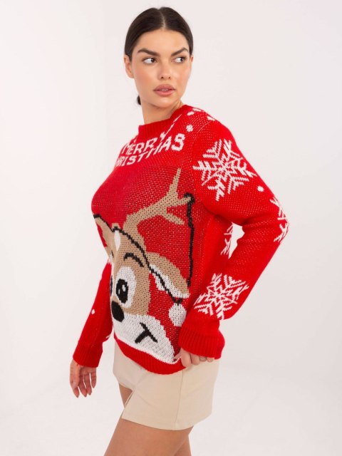 Sweter MI-SW-19133.90 czerwony