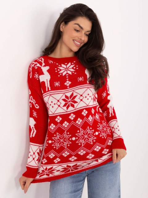 Sweter MI-SW-21387.59 czerwony