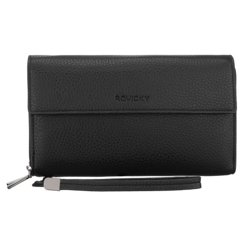 Czarna saszetka męska ze skóry ekologicznej idealna na dokumenty - Rovicky