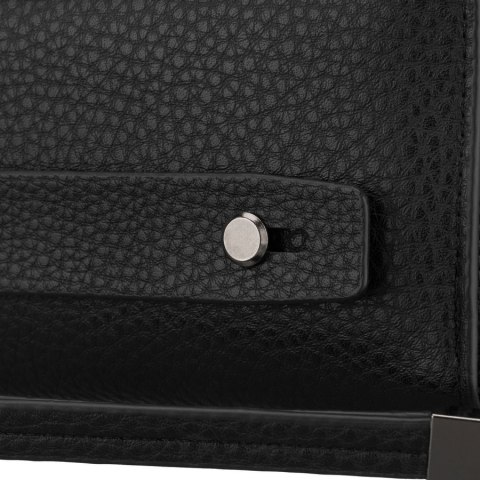 Czarna saszetka męska ze skóry ekologicznej idealna na dokumenty - Rovicky