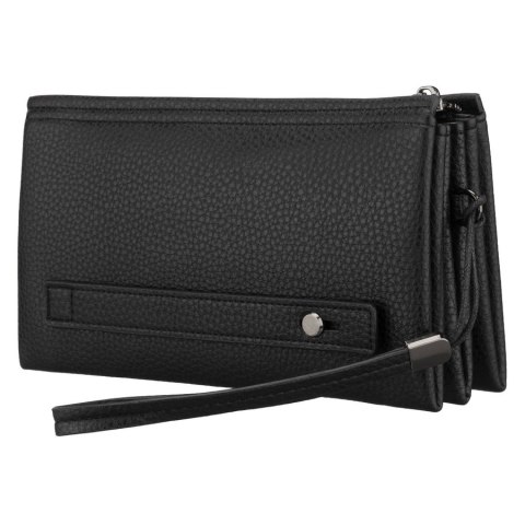 Elegancka saszetka męska ze skóry ekologicznej w czarnym kolorze - Rovicky