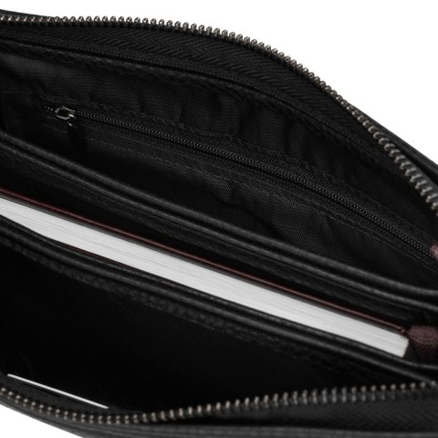 Elegancka saszetka męska ze skóry ekologicznej w czarnym kolorze - Rovicky