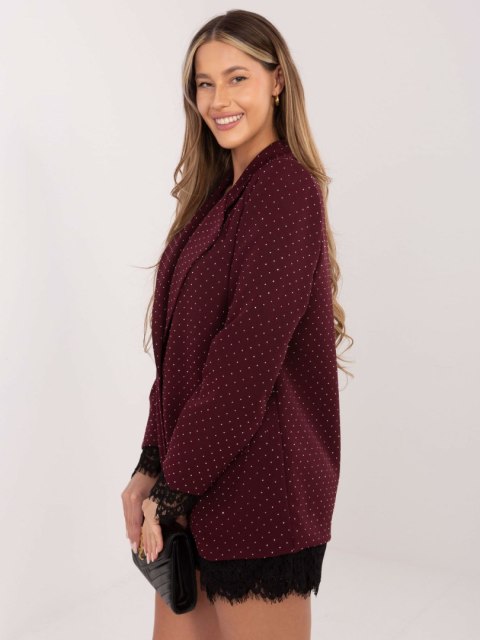 Elegancka marynarka damska ITALY MODA do pracy i na wieczór – burgund