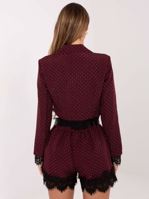 Marynarka damska ITALY MODA do pracy i na wieczór – burgundowa stylizacja