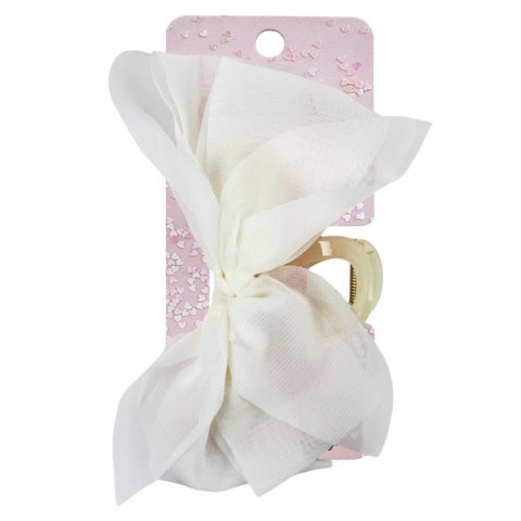 Duża kokarda tiulowa, spinka do włosów, klamra SP303B