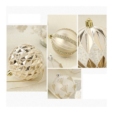 Komplet bombek 16sztuk w opakowaniu 8cm złote, bombki na choinkę BSN43
