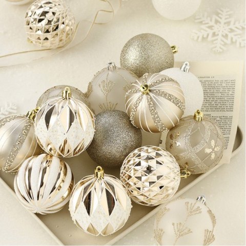 Komplet bombek 16sztuk w opakowaniu 8cm złote, bombki na choinkę BSN43