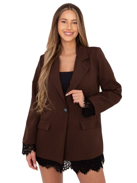 Marynarka damska ITALY MODA z koronką – detal wykończenia rękawa