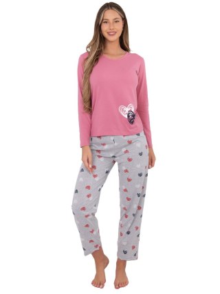 Piżama DU-PI-FP-009.84 różowy 2XL