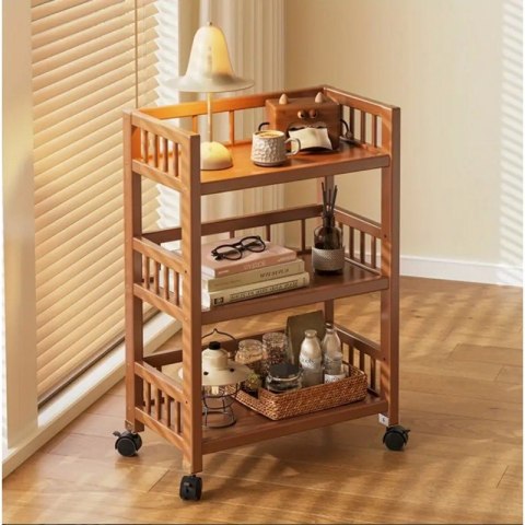 Bambusowy regał, mobilna szafka na kółkach 30 x 50 x 82cm SZ48