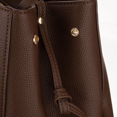 Brązowa shopperka damska wykonana ze skóry ekologicznej z praktycznym etui w zestawie - Peterson