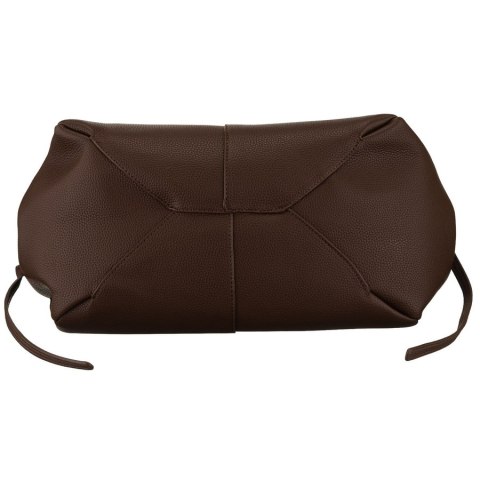 Brązowa shopperka damska wykonana ze skóry ekologicznej z praktycznym etui w zestawie - Peterson