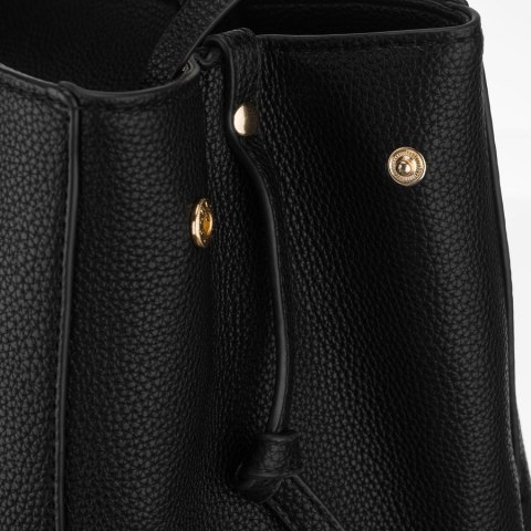 Czarna shopperka damska wykonana ze skóry ekologicznej z praktycznym etui w zestawie - Peterson