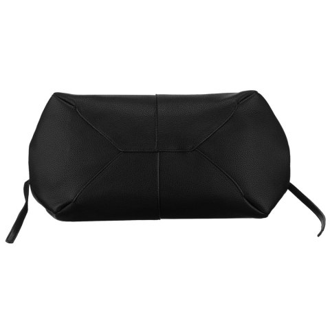 Czarna shopperka damska wykonana ze skóry ekologicznej z praktycznym etui w zestawie - Peterson