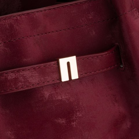 Duża shopperka damska wykonana ze skóry ekologicznej w bordowym kolorze, jednokomorowa - Peterson