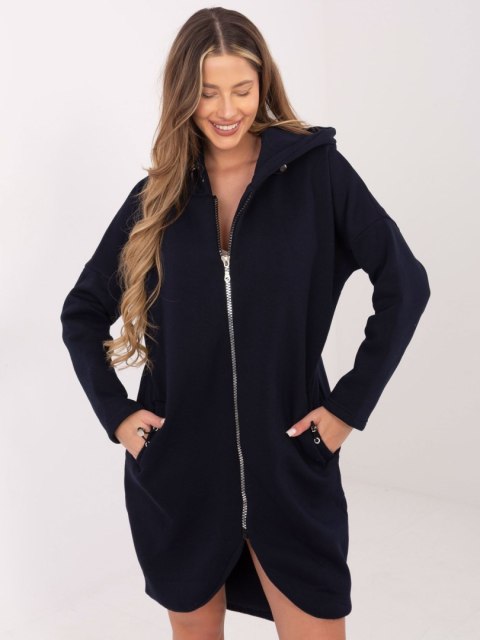 Bluza długa granatowa z kapturem i suwakiem Tina S/M