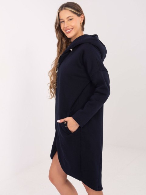 Bluza długa granatowa z kapturem i suwakiem Tina S/M