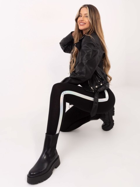 Leginsy RV-LG-R4766.06 czarno-srebrny L