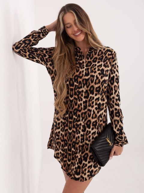 Sukienka TO-SK-1103-10.08P brązowy XL