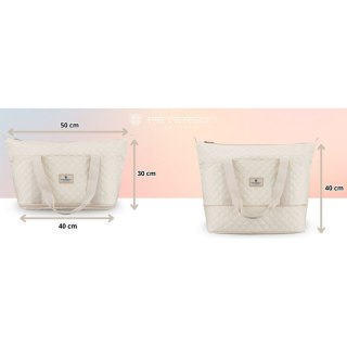 Beżowa, treningowa torba wykonana z poliestru, jednokomorowa - Peterson