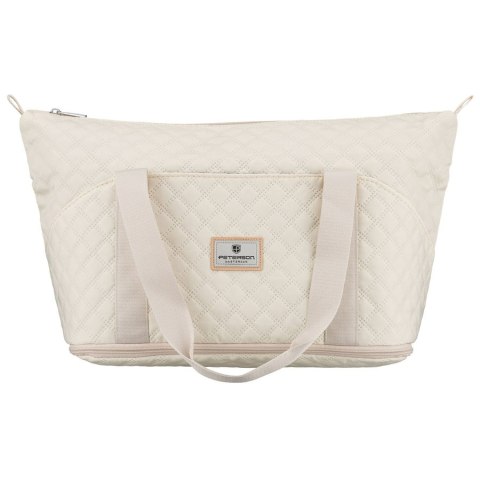 Beżowa, treningowa torba wykonana z poliestru, jednokomorowa - Peterson