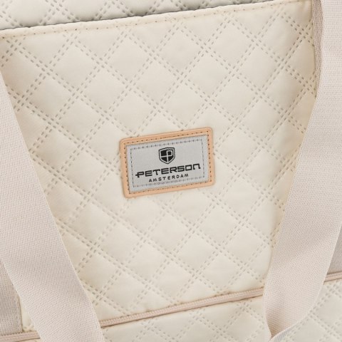 Beżowa, treningowa torba wykonana z poliestru, jednokomorowa - Peterson