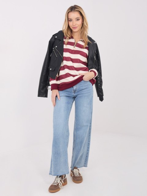 Casualowa bluza damska w paski z długim rękawem