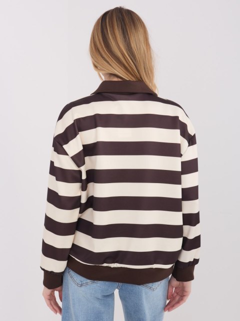 Luźna bluza damska one size w paski na co dzień