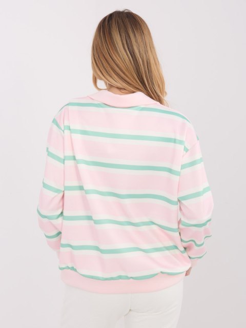 Bluza damska casual w paski w kolorze jasnoróżowym
