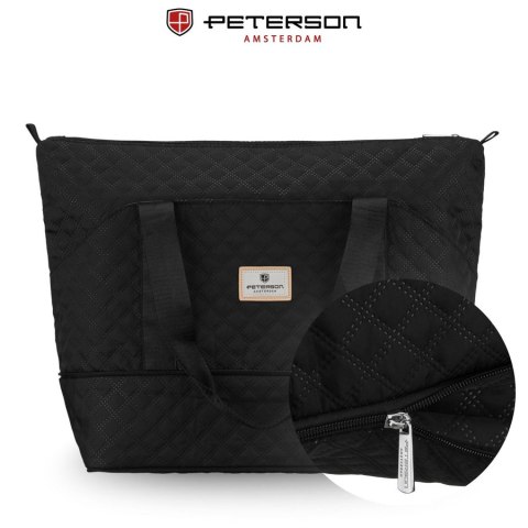 Czarna, treningowa torba wykonana z poliestru, jednokomorowa - Peterson