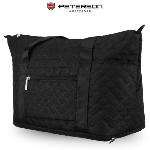 Czarna, treningowa torba wykonana z poliestru, jednokomorowa - Peterson