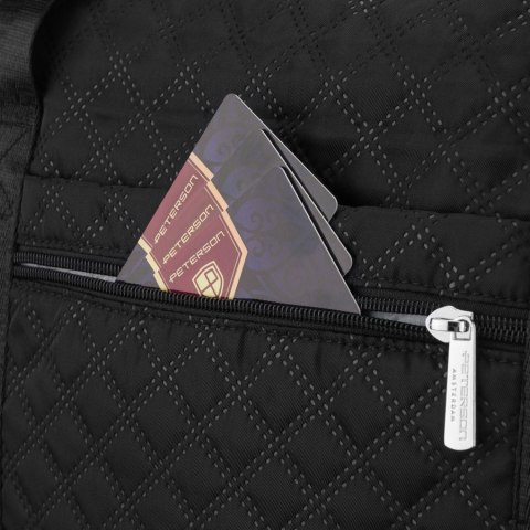 Czarna, treningowa torba wykonana z poliestru, jednokomorowa - Peterson