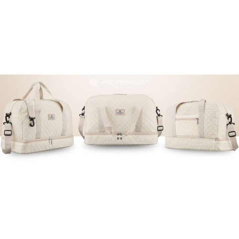 Sportowa, treningowa torba w beżowym kolorze wykonana z poliestru - Peterson