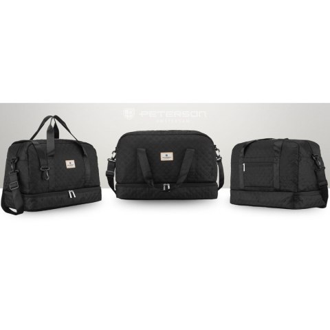 Sportowa, treningowa torba w czarnym kolorze wykonana z poliestru - Peterson